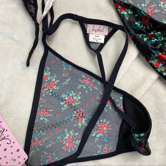 Jezebel Red and Black Floral Lingerie Set - Picture 14 of 14